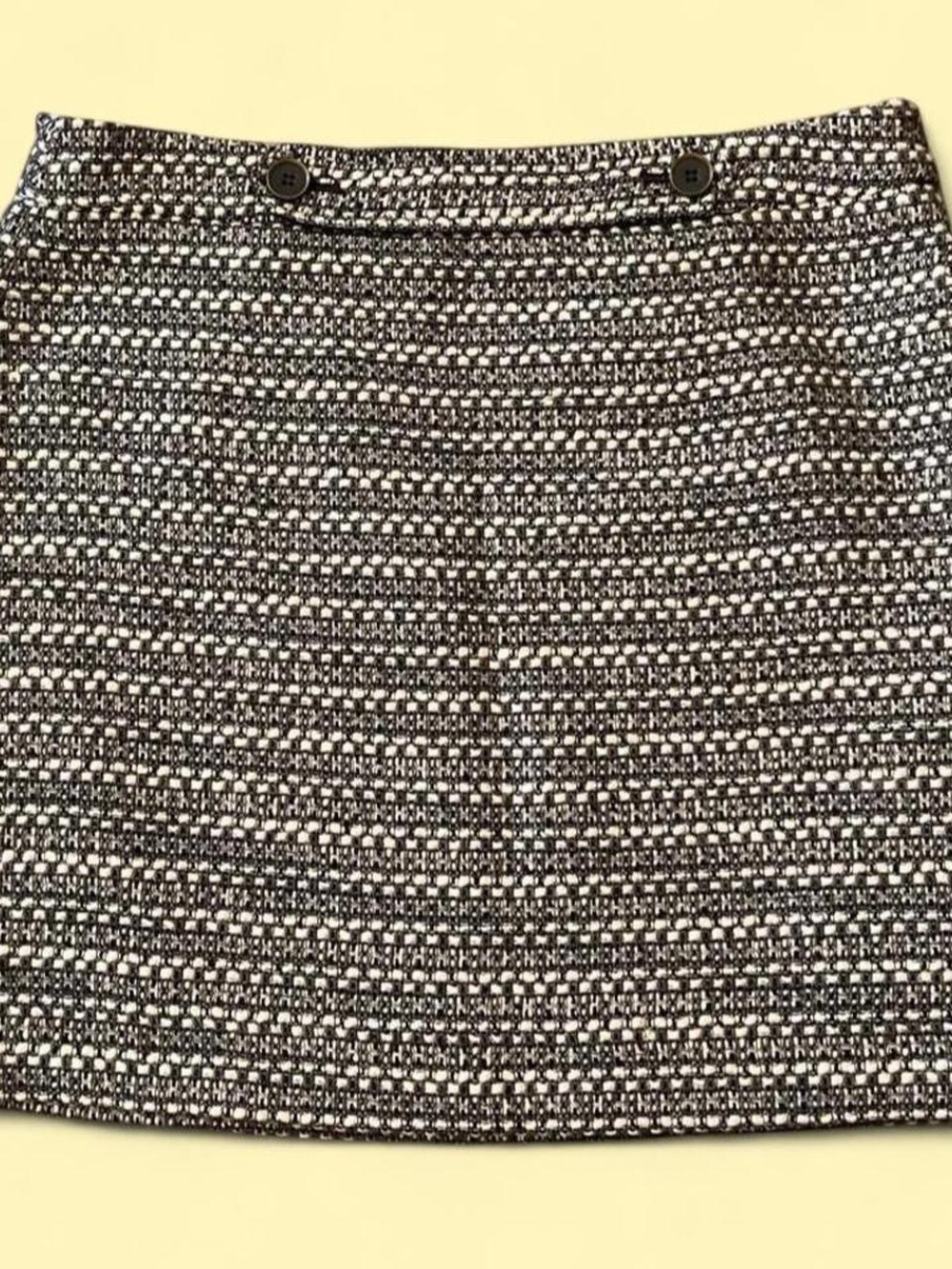 LOFT Black and White Tweed Mini Skirt